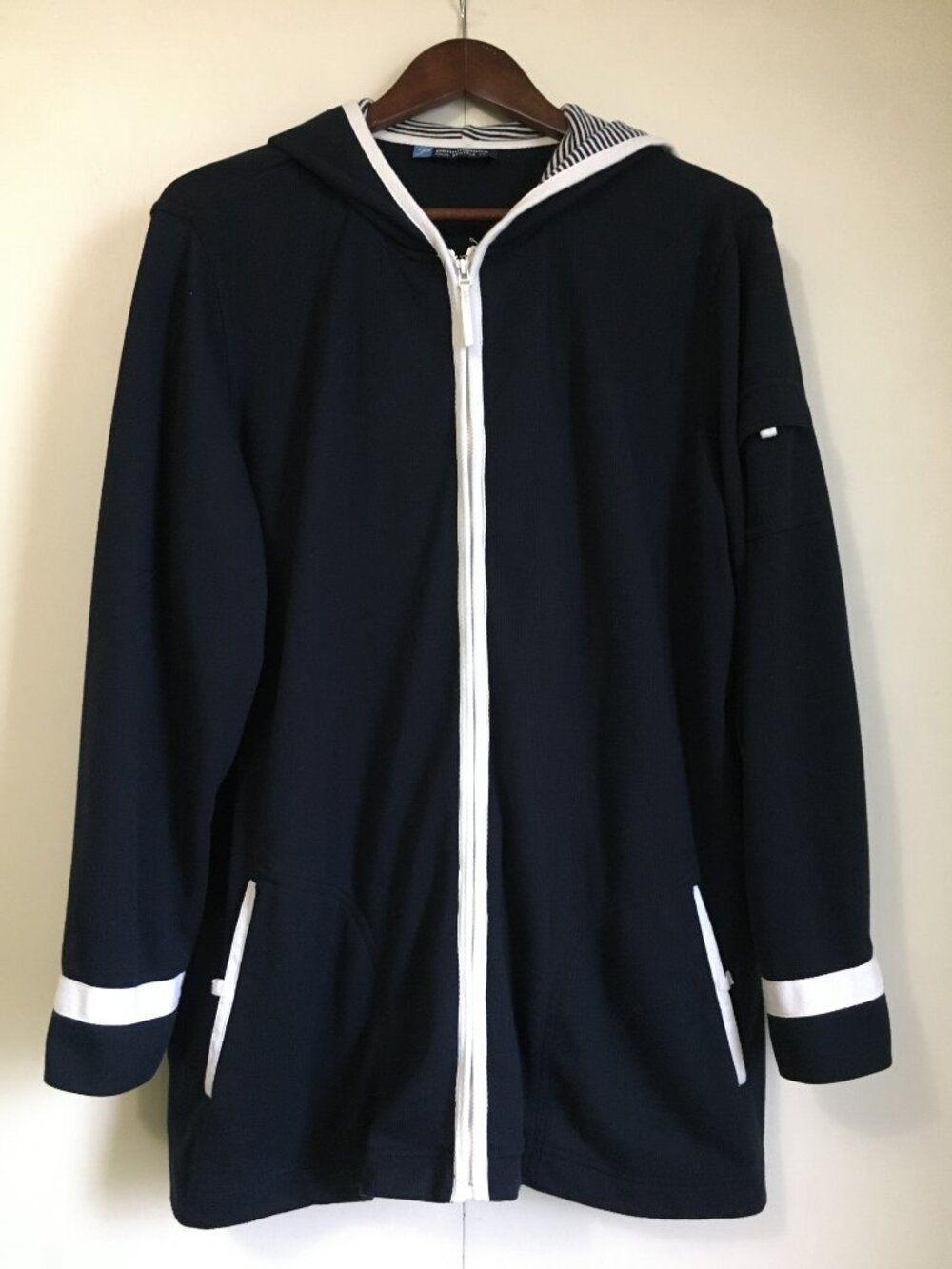 Penningtons Seattle Fit Hooded Nautical Zip Jacket 1X